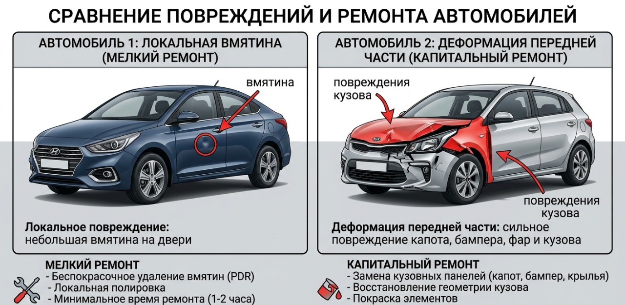 Мелкий кузовной или капитальный ремонт: как отличить и на что обратить внимание